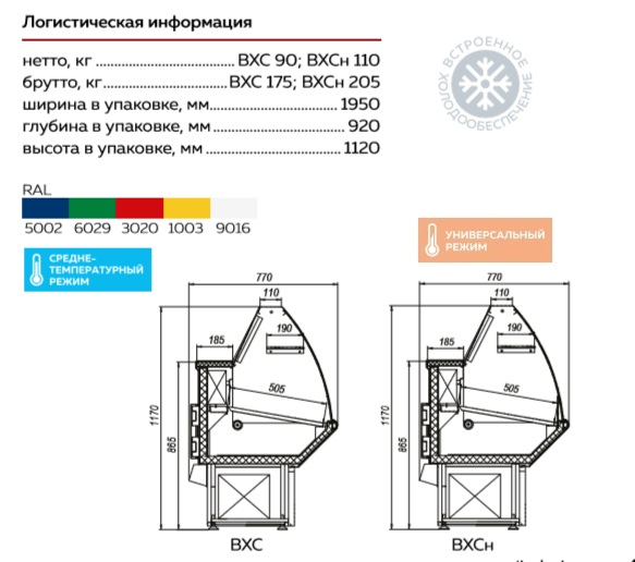 Холодильная витрина Нова ВХС-1,8