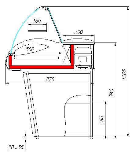Подставка под витрину Carboma A87 N 1,5-10 (Подставка 1,5)