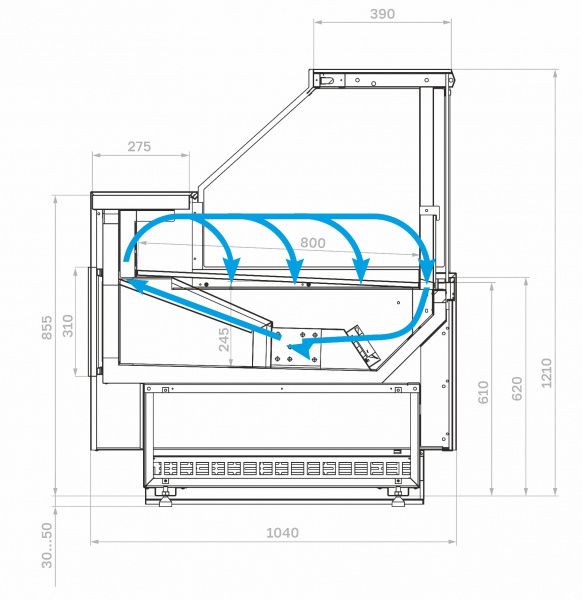 Холодильная витрина GC110 VM 2,5-1 (версия 2.0)  (без боковин)