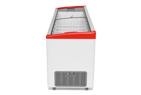 Ларь морозильный универсальный Gellar UG 700 E (FG700E) красный с изогнутым стеклом