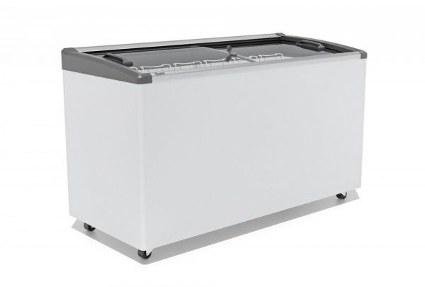 Ларь морозильный Gellar FG 500 E (FG500E) серый с изогнутым стеклом