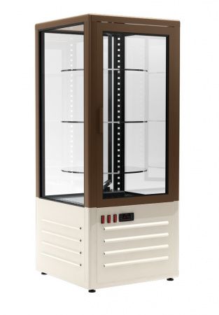 Кондитерский шкаф D4 VM 800-1 (R800C Люкс коричнево-золотой, 1/2, INOX)