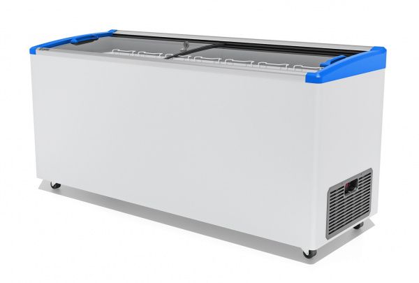 Ларь морозильный Gellar FG 600 E (FG600E) синий с изогнутым стеклом