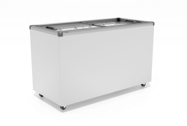 Ларь морозильный Gellar FG 400 C (FG400C) серый с прямым стеклом