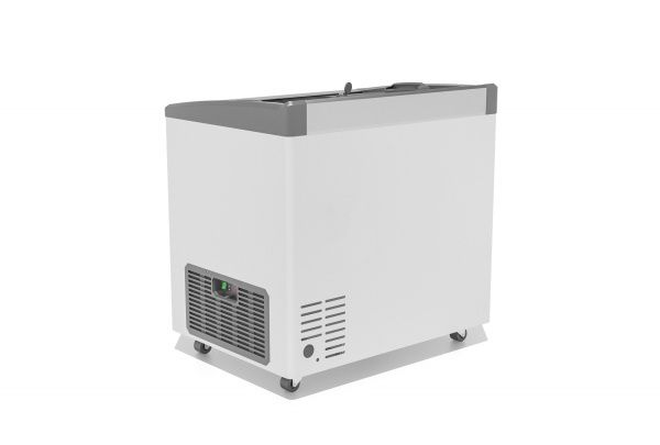 Ларь морозильный Gellar FG 250 E (FG250E) серый с изогнутым стеклом
