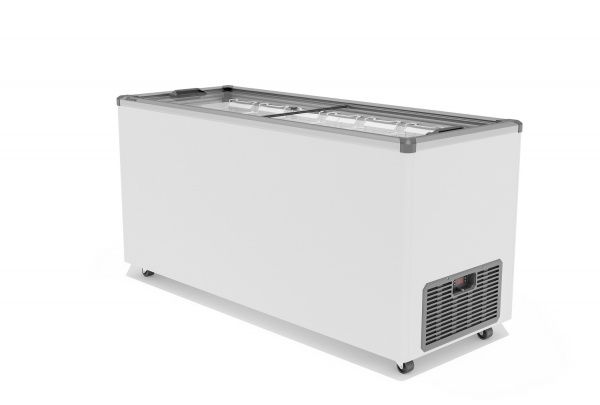 Ларь морозильный Gellar FG 600 C (FG600C) серый с прямым стеклом