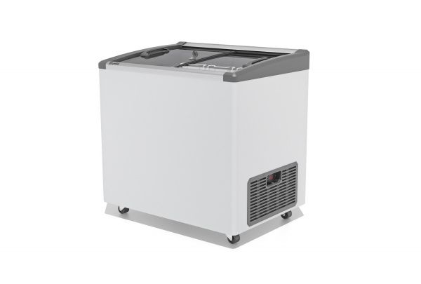 Ларь морозильный Gellar FG 250 E (FG250E) серый с изогнутым стеклом