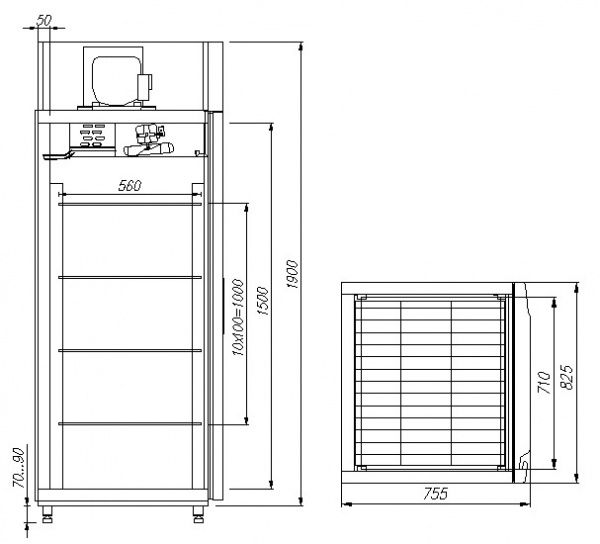 Шкаф холодильный  V700 Сarboma INOX