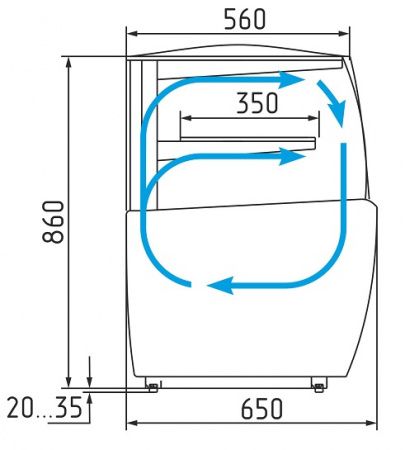 Витрина холодильная кондитерская Carboma K70 VM 0,9-12 LIGHT (ВХСв - 0,9д Carboma MINI)