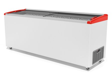 Ларь холодильный Gellar MG 700 E (MG700E) красный с изогнутым стеклом