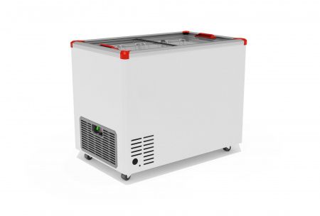 Ларь морозильный Gellar FG 350 C (FG350C) красный с прямым стеклом