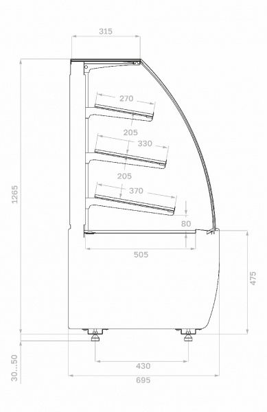Витрина хлебная Carboma K70 N 0,9-1 LIGHT Bread (версия 2.0) (9005-0109)