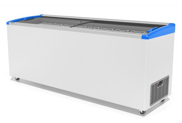 Ларь морозильный Gellar FG 700 E (FG700E) синий с изогнутым стеклом