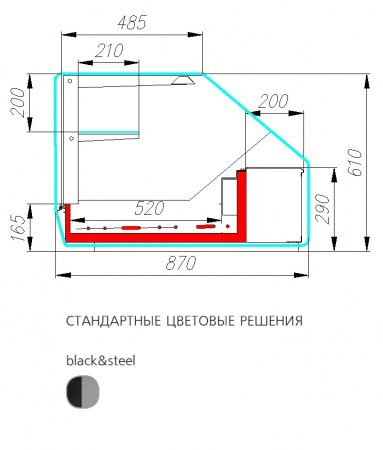Тепловая настольная витрина AC87 SH 1,0-11