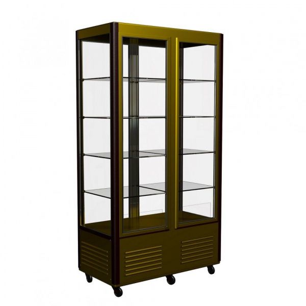 Кондитерский шкаф D4 VM 800-1 (R800C Люкс коричнево-золотой, 1/2, INOX)