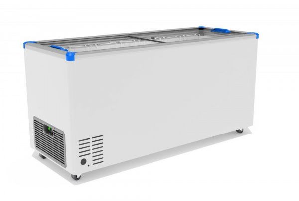 Ларь морозильный Gellar FG 600 C (FG600C) синий с прямым стеклом