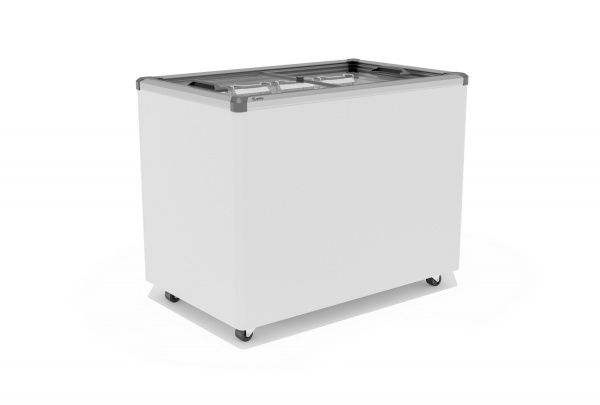 Ларь морозильный Gellar FG 350 C (FG350C) серый с прямым стеклом