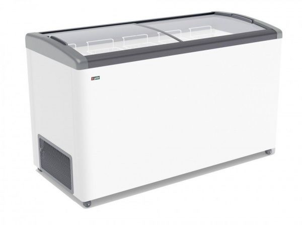 Ларь морозильный Gellar FG 575 E (FG575E) серый с изогнутым стеклом