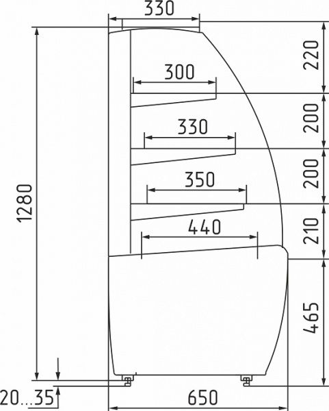 Витрина Carboma K70 N 0,9-1 LIGHT (Нейтральная 0,9 Carboma)