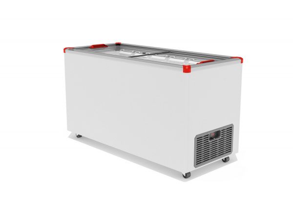 Ларь морозильный Gellar FG 500 C (FG500C) красный с прямым стеклом