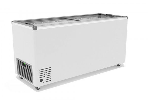 Ларь морозильный универсальный Gellar UG 600 C (FG600C) серый с прямым стеклом