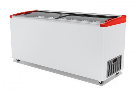 Ларь морозильный Gellar FG 600 E (FG600E) красный с изогнутым стеклом