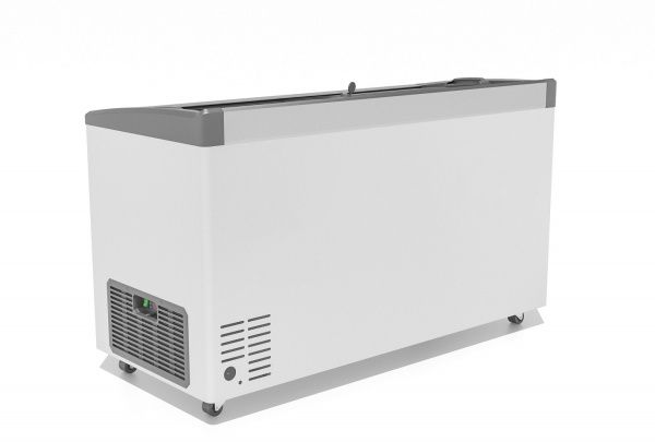 Ларь морозильный Gellar FG 500 E (FG500E) серый с изогнутым стеклом