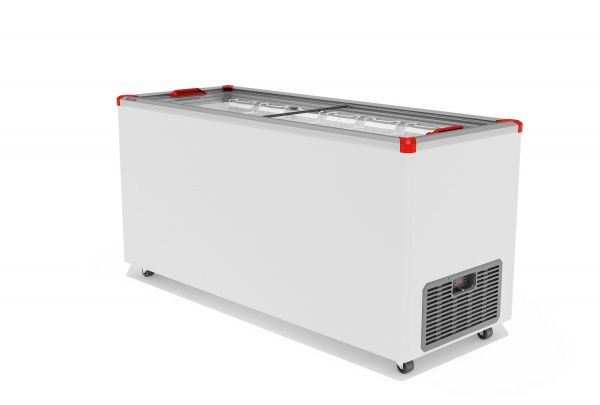 Ларь морозильный Gellar FG 600 C (FG600C) красный с прямым стеклом