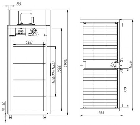 Шкаф холодильный  F1400 Сarboma INOX