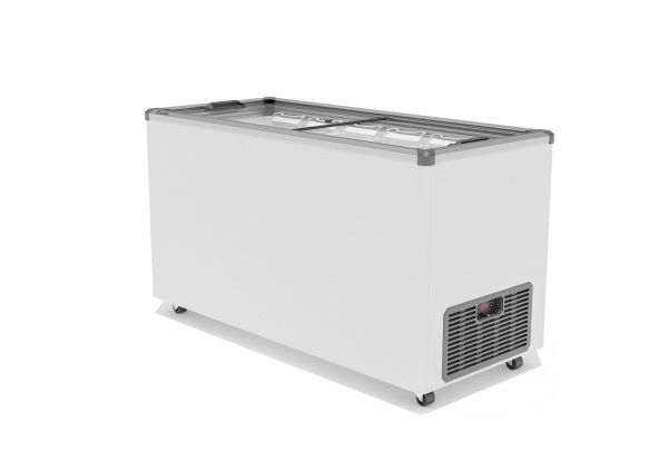 Ларь морозильный Gellar FG 500 C (FG500C) серый с прямым стеклом