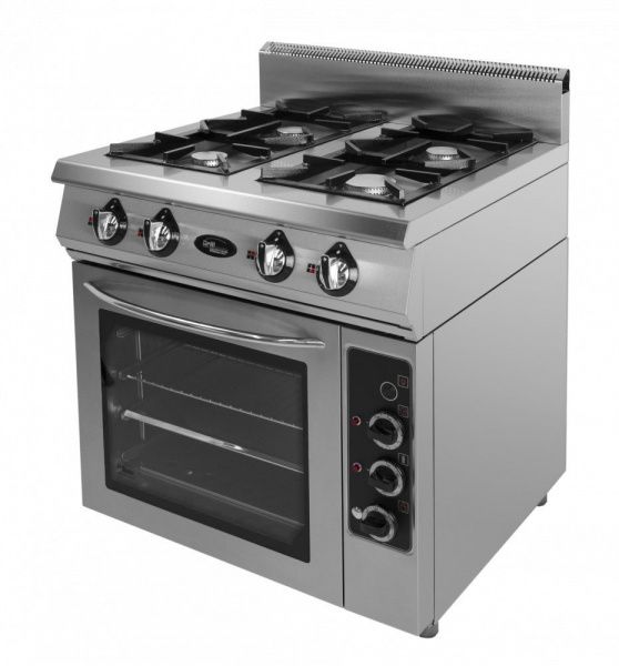 Плита газовая Grill Master Ф4ПДГ/800 с эл. духовкой четырёхгорелочная (50001э)