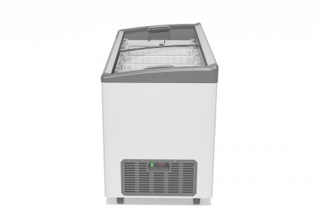 Ларь морозильный Gellar FG 400 E (FG400E) серый с изогнутым стеклом