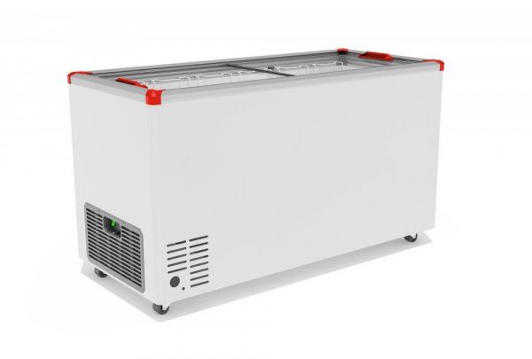 Ларь морозильный Gellar FG 500 C (FG500C) красный с прямым стеклом