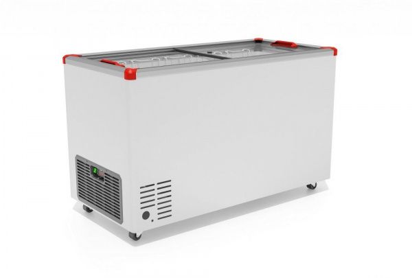 Ларь морозильный универсальный Gellar UG 400 C (FG400C) красный с прямым стеклом
