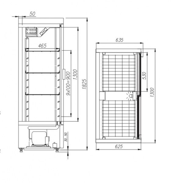 Шкаф холодильный ШХ-0,8К (купе) Сarboma INOX