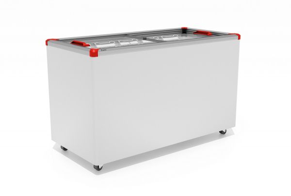 Ларь морозильный Gellar FG 400 C (FG400C) красный с прямым стеклом