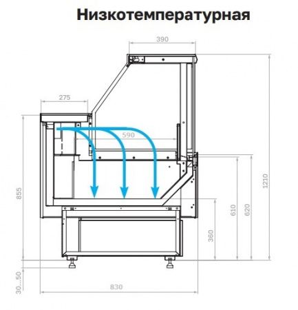 Холодильная витрина GC85 SL 0,94-1 с боковинами