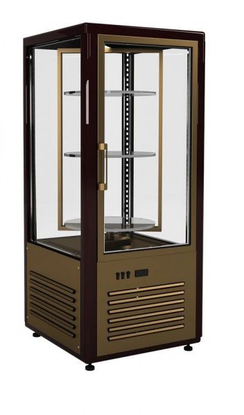 Кондитерский шкаф D4 VM 120-2 (R120Cвр Люкс коричнево-золотой, 1/2, INOX)