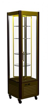 Кондитерский шкаф D4 VM 400-2 (R400Cвр Люкс коричнево-золотой, 1/2, INOX)