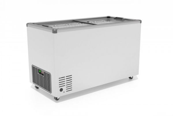 Ларь морозильный Gellar FG 400 C (FG400C) серый с прямым стеклом