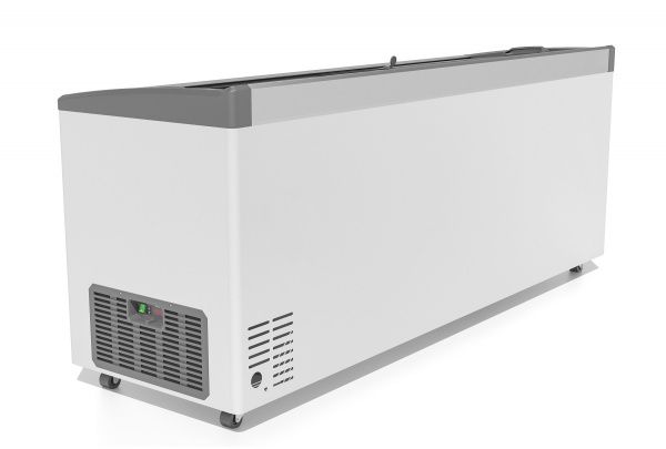 Ларь морозильный Gellar FG 700 E (FG700E) серый с изогнутым стеклом