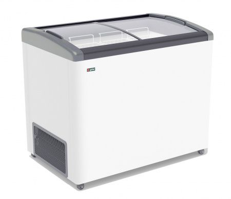 Ларь морозильный Gellar FG 375 E (FG375E) серый с изогнутым стеклом