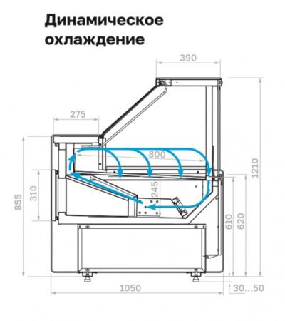 Холодильная витрина GC111 VV 1,5-1 динамика (без боковин)