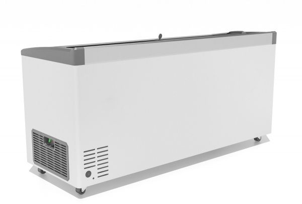 Ларь морозильный Gellar FG 600 E (FG600E) серый с изогнутым стеклом