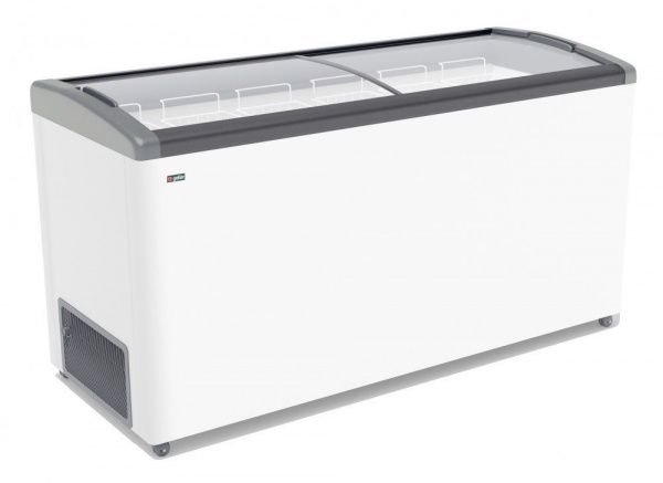 Ларь морозильный Gellar FG 675 E (FG675E) серый с изогнутым стеклом