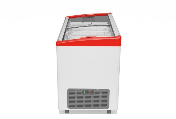 Ларь морозильный Gellar FG 400 E (FG400E) красный с изогнутым стеклом