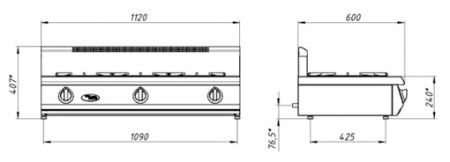 Плита газовая Grill Master Ф3ПГ/600 настольная трёхгорелочная