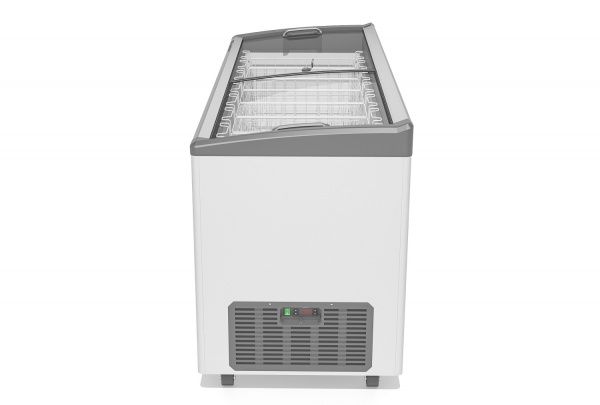 Ларь морозильный Gellar FG 600 E (FG600E) серый с изогнутым стеклом