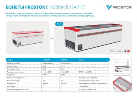 Бонета морозильная Frostor F 2000 BN (F2000BN) серая с радиусным стеклом