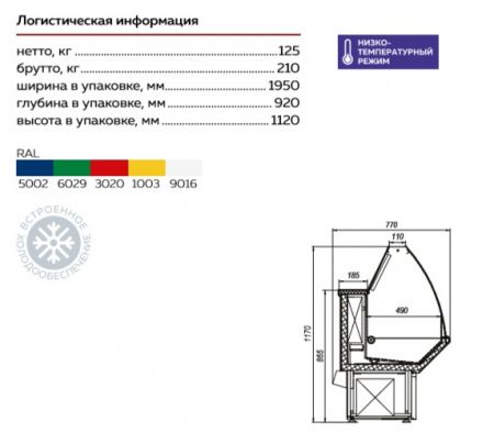 Холодильная витрина Нова ВХН-1,8